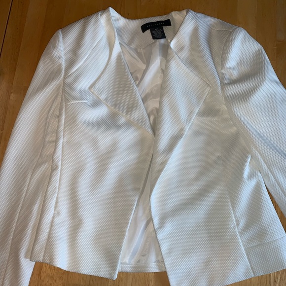 Suzy Shier Jackets & Blazers - White Waffle Knit Blazer